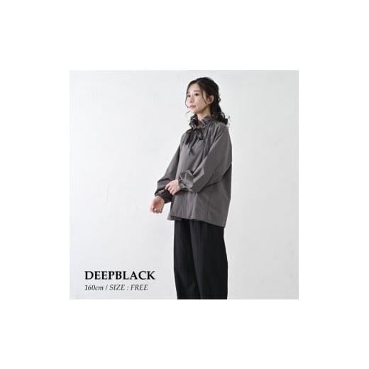ふるさと納税 服 女 兵庫県 西脇市 THE INDUSTRY WORKS リボンフリルネックブラウス(ディープブラック)・1着 TIW-W037(66-26) レディース ブラウス カラ…