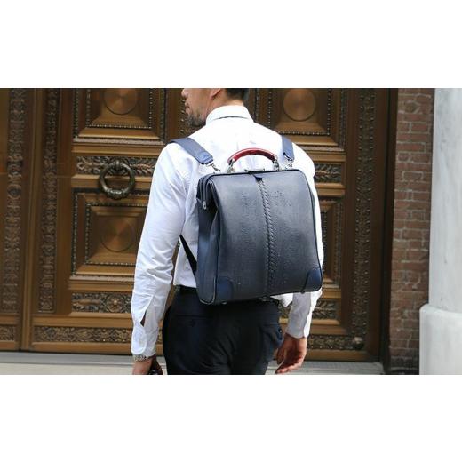 ふるさと納税 カバン リュック 兵庫県 豊岡市  高島屋選定品 豊岡鞄 YOUTA LIZARD 3way 縦ダレス (YK-3M) チョコ ／ 木和田正昭商店 リュック ダレスバッグ ダ…の画像