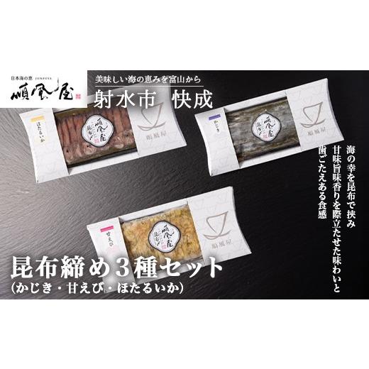 ふるさと納税 魚貝類 富山県 射水市 射水市 射水のおいしい食品 海鮮 昆布締め3種セット_1