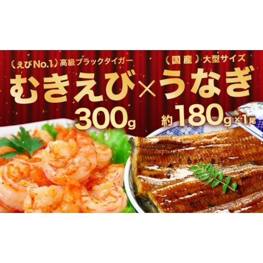 ふるさと納税 うなぎ 福井県 敦賀市 国産 うなぎ 蒲焼き(無頭 約180g前後)×1尾 & 特大 高級ブラックタイガー(大型 むきえび) 300g &lt; 指定日可能・着日…