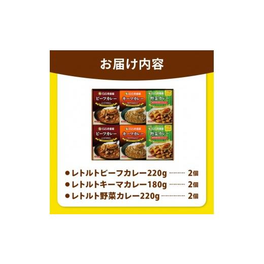 ふるさと納税 加工品等 レトルト 栃木県 矢板市  定期便3回 ココイチ カレーHセット（ビーフ・キーマ・野菜各2個） (毎月お届け）｜カレー CoCo壱番屋 常温保…の画像