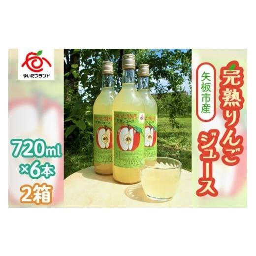 ふるさと納税 果汁飲料 りんご 栃木県 矢板市  定期便12回 矢板市産 完熟りんごジュース《720ml×6本 2箱》｜林檎 リンゴ 果汁100% 産地直送 (毎月お届け） 定…の画像