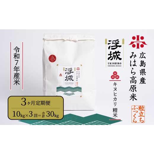 ふるさと納税 米 広島県 三原市 [令和7年] 3か月定期便 きぬひかり 白米(精米)10kg お米 米 白米 ごはん ご飯 広島県 三原市 220019