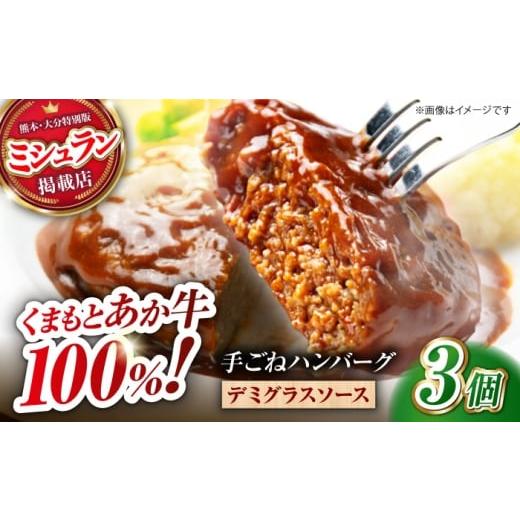 ふるさと納税 牛肉 ハンバーグ 熊本県 山鹿市 くまもとあか牛100%手ごねハンバーグ デミグラスソース煮込み(約300g×3個 デミグラスソース込み) 有限…