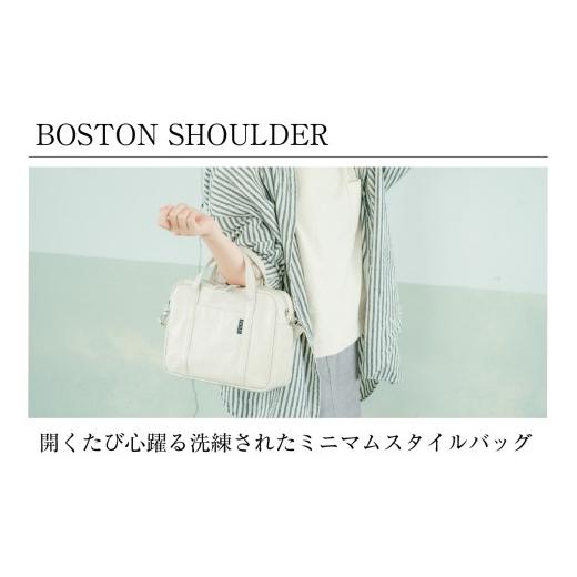 ふるさと納税 カバン ショルダーバッグ 福井県 福井市 NUANCE - BOSTON SHOULDER オフホワイト G-042024_02 ／ 本革 ボストンショルダー 日本製 おしゃれ 肩か…の画像