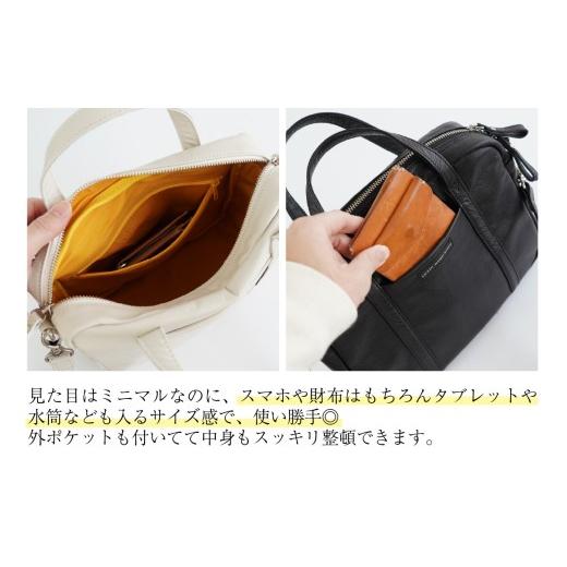 ふるさと納税 カバン ショルダーバッグ 福井県 福井市 NUANCE - BOSTON SHOULDER オフホワイト G-042024_02 ／ 本革 ボストンショルダー 日本製 おしゃれ 肩か…の画像