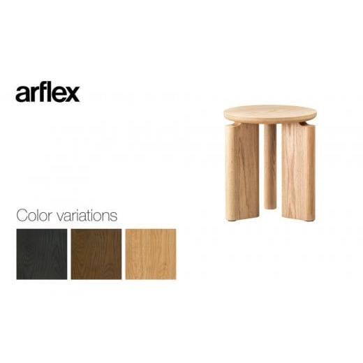 ふるさと納税 家具 テーブル 北海道 旭川市 コーヒーテーブル TROCADERO 円型 Φ400 木目 チャコールグレー_05082 チャコールグレー