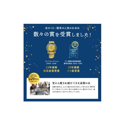 ふるさと納税 水・ミネラルウォーター 1L〜2L 岐阜県 関市  定期便 12ヶ月 高賀の森水 288本 （2000ml6本入×48ケース）ペットボトル・飲料水・水の画像