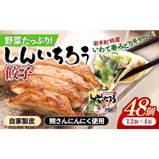 ふるさと納税 餃子 岩手県 岩手町 キャベツの街 野菜たっぷり しんいちろう餃子(12個入×4箱) 48個 お肉 おかず やまと豚 肉 焼き 中華 人気 餃子 ギョーザ…