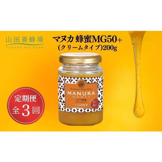 ふるさと納税 加工品等 はちみつ 岡山県 鏡野町 マヌカ蜂蜜MG50＋(クリームタイプ)200g×3回（22158） 006-a108 200g×3回の画像