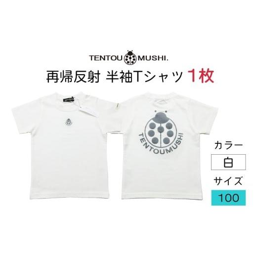 ふるさと納税 服 子ども 愛知県 岩倉市 子ども用 半袖Tシャツ TENTOUMUSHI 再帰反射てんとう虫PT オフ白 100サイズ|子供 服 Tシャツ 綿 反射 リフレクター 安…