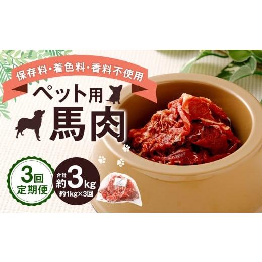 ふるさと納税 馬肉 熊本県 相良村 3回定期便 ペット用 馬肉 約1kg(1袋)×3回 計約3kg 馬 お肉 肉 ペットフード ドッグフード キャットフード おやつ ごはん…