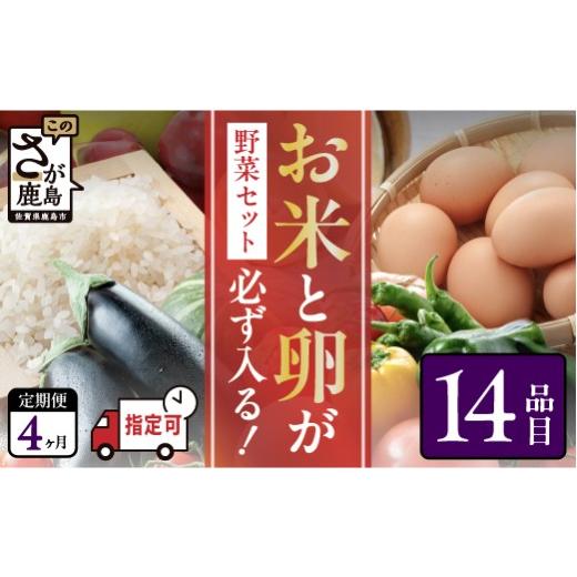 ふるさと納税 セット・詰合せ 佐賀県 鹿島市 野菜定期便 米 卵 フルーツ 4ヶ月 約14品 肥前の国 農産物 大満足 定期便 | 野菜 定期便 4回 米 たまご 卵 果物 …