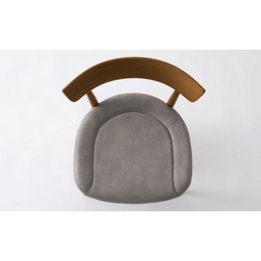 ふるさと納税 家具 岐阜県 高山市  飛騨の家具 HIDA クレセント チェア（張り座） ホワイトオーク|家具 イス チェア 椅子 いす ダイニング 人気 おすすめ …の画像