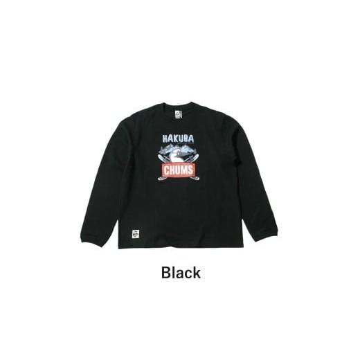 ふるさと納税 服 男 長野県 白馬村 CHUMS×HAKUBA BOOBYFACE フロントプリント ロングスリーブ Tシャツ メンズ XXL /ブラック P0550529_XXL_BL メンズ XXL /…