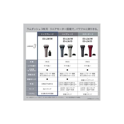 ふるさと納税 美容・健康家電 滋賀県 彦根市 電気シェーバー パナソニック ラムダッシュ 3枚刃 ES-L381W-N Panasonic LAMDASH シェーバー ひげそり ひげ剃り …の画像