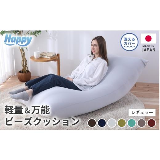 ふるさと納税 家具 インテリア・寝具・収納 福井県 あわら市 ソファにもベッドにも 軽量&万能ビーズクッション|ハッピーレギュラー カラー ネイビーブルー …