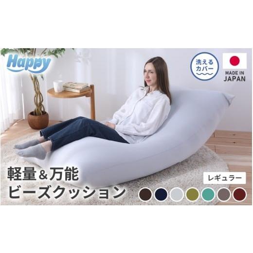 ふるさと納税 家具 インテリア・寝具・収納 福井県 あわら市 ソファにもベッドにも 軽量&万能ビーズクッション|ハッピーレギュラー カラー ナイルブルー / …