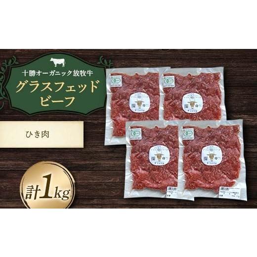 ふるさと納税 牛肉 北海道 更別村 十勝オーガニック放牧牛(グラスフェッドビーフ)ひき肉1kg (250g×4P) ハンバーグ そぼろ丼 お肉 調理 トカプチ農場 F21P-11…