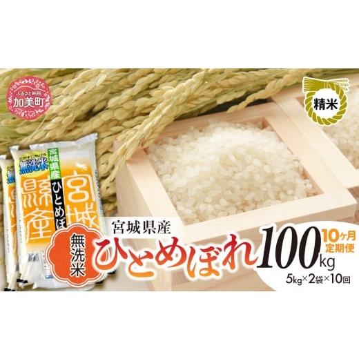 ふるさと納税 米 ひとめぼれ 宮城県 加美町 10回 定期便 無洗米 令和7年度産 宮城 ひとめぼれ 計 100kg ( 10kg × 10回 )| 菅原精米工業 宮城県 加美町 sw…
