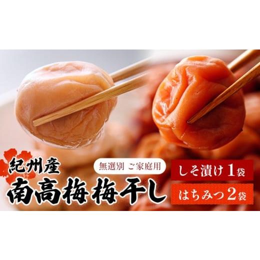 ふるさと納税 加工品等 梅干 和歌山県 日高川町 紀州 南高梅 梅干し しそ漬け 1袋 はちみつ 2袋 送料無料 メール便 ご家庭用 無選別 [30営業日に発送予定(土…