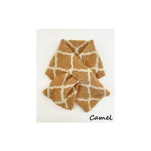 ふるさと納税 小物 ストール・マフラー 新潟県 五泉市 ショートマフラー モロッカン柄 ウール混 コード刺繍 ( キャラメル ) レディース 日本製 | おしゃれ シ…