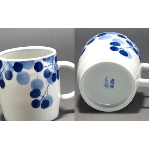 ふるさと納税 陶磁器・漆器・ガラス 石川県 小松市 九谷焼「マグカップ(風の花)」藍colorそめいろ 父の日 母の日 ギフト プレゼントの画像