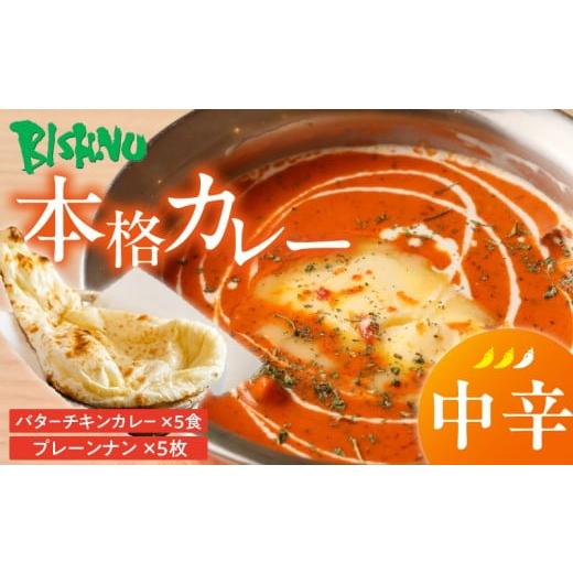 ふるさと納税 惣菜・レトルト 冷凍 福岡県 久留米市 中辛 ビスヌ 本格カレー バターチキンカレー5食+プレーンナン5枚_ビスヌ 本格 カレー バターチキンカレ…