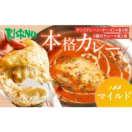 ふるさと納税 惣菜・レトルト 冷凍 福岡県 久留米市 マイルド ビスヌ 本格カレー 10食+プレーンナン5枚+チーズナン5枚_ビスヌ 10食 プレーンナン チーズナ…