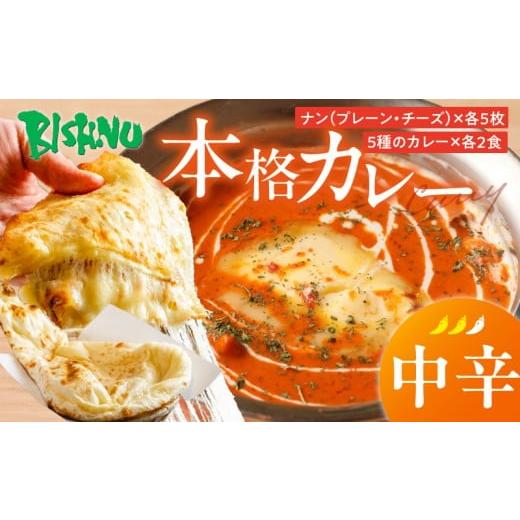 ふるさと納税 惣菜・レトルト 冷凍 福岡県 久留米市 中辛 ビスヌ 本格カレー 10食+プレーンナン5枚+チーズナン5枚_ビスヌ 10食 プレーンナン チーズナン 各…