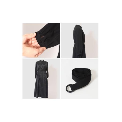 ふるさと納税 服 女 長崎県 島原市 AI373-d Marycoco 洗える ノーカラージャケット 前開き ロング丈ワンピース ブラック フォーマル アンサンブル MC-3530 ジ…の画像