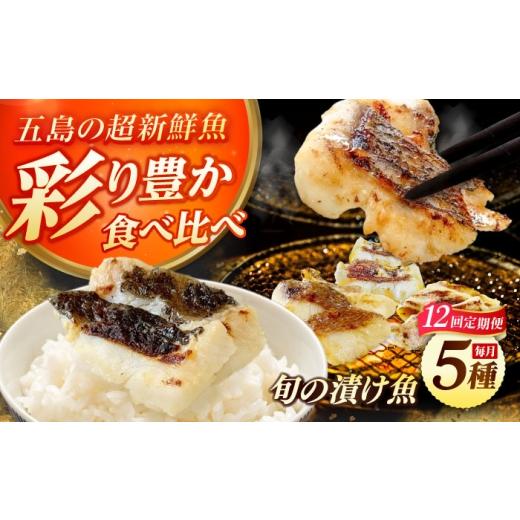 ふるさと納税 魚貝類 長崎県 五島市  12回定期便 漬け魚5種（柚庵漬け／酒粕漬け／塩麹漬け／柚子味噌漬け／柚子胡椒漬け） 魚種は旬の魚をおまかせ 五島市／…_1