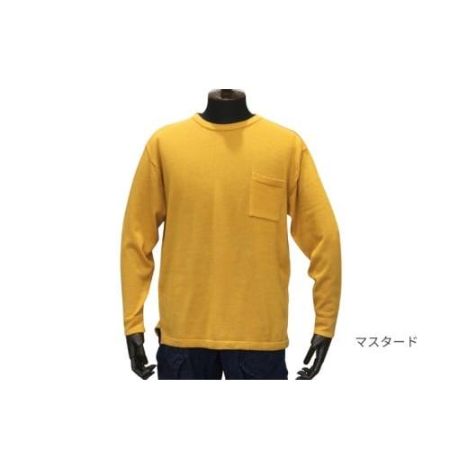 ふるさと納税 服 男 新潟県 五泉市 ブリージング 丸首長袖 プルオーバー マスタード XXL | 長袖 無地 ウール メンズ レディース 秋冬 春秋 新潟県 五泉市 有限…