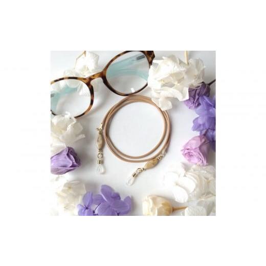 ふるさと納税 小物 埼玉県 川越市 [紐タイプ]グラスコード メガネチェーン メガネストラップ チェコビーズ 軽量 ベージュ系 ベージュ系