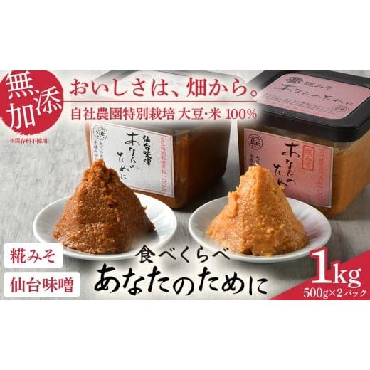 ふるさと納税 味噌 宮城県 加美町 仙台味噌 あなのために 500g 麹味噌 あなのために 500g (計1kg) 味噌 米 みそ 仙台味噌 麹味噌 あなたのために セット 500g…