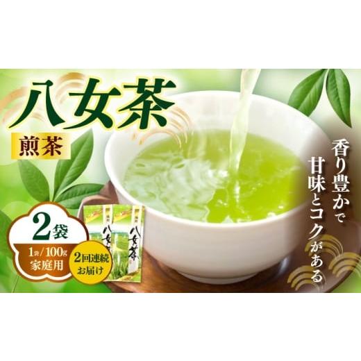 ふるさと納税 お茶類 緑茶(茶葉・ティーバッグ) 福岡県 築上町 全2回定期便 八女茶煎茶 100g×2袋[築上町] 株式会社木村食品(千代海苔株式会社) お茶 茶 …