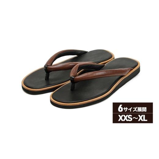 ふるさと納税 ファッション 靴 奈良県 大和郡山市 TUっKAKE DBR/BL(ブラウン/ブラック) ユニセックス ファッション 靴 シューズ 栃木レザー つっかけ L(…