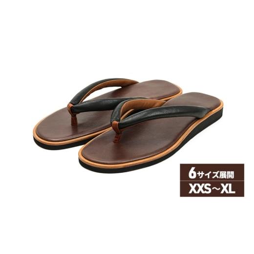 ふるさと納税 ファッション 靴 奈良県 大和郡山市 TUっKAKE BL/DBR(ブラック/ブラウン) ユニセックス ファッション 靴 シューズ 栃木レザー つっかけ XXS…