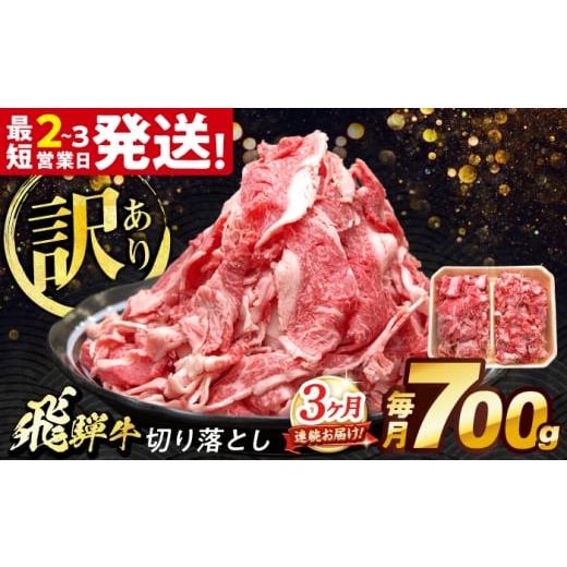 ふるさと納税 牛肉 炒め物 岐阜県 多治見市 3回定期便 飛騨牛 切り落とし 700g 多治見市 / 養老ミート THG017 3回定期便