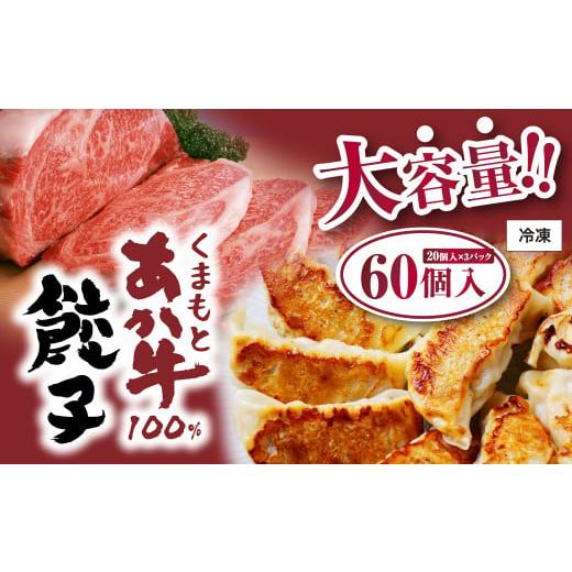 ふるさと納税 惣菜・レトルト 冷凍 熊本県 人吉市 くまもとあか牛 100% 餃子 合計60個 (20個入 1パック)×3パック 赤牛 あかうし
