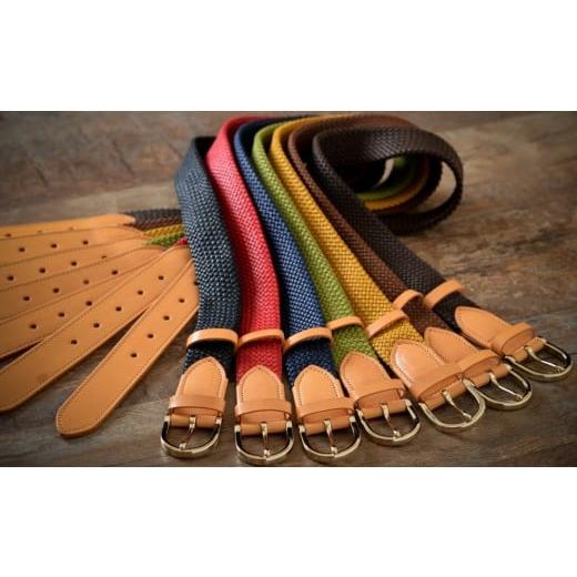 ふるさと納税 アクセサリー 石川県 羽咋市 P027 組紐ベルト「CLVER」レザーコンビ(30mm) 紺 紺