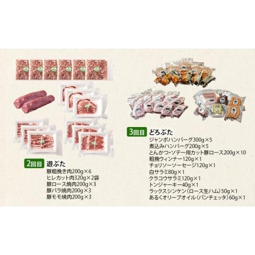 ふるさと納税 豚肉 焼肉・バーベキュー 北海道 幕別町 北海道 十勝 幕別のブランド放牧豚 食べ比べ定期便 豪華満喫／全3回 マンガリッツァ豚・遊ぶた・どろぶ…_3