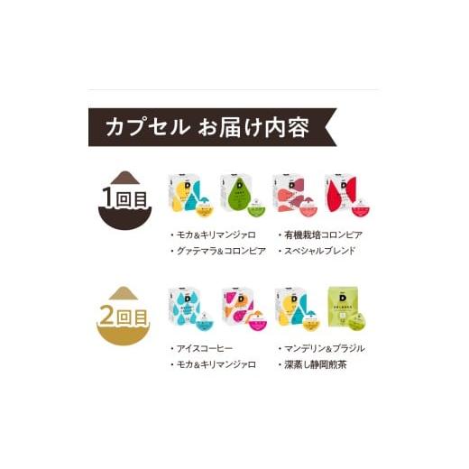 ふるさと納税 コーヒー ドリップ 静岡県 富士市 定期便 UCC DRIPPOD DP3+カプセル1年分 3か月ごと4回配送 コーヒー 緑茶 深蒸し静岡煎茶 静岡まろみ焙じ茶 紅…の画像