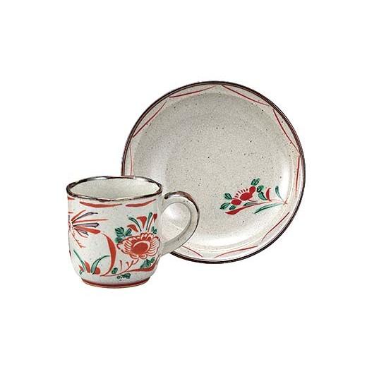 ふるさと納税 陶磁器・漆器・ガラス 石川県 加賀市 九谷焼 ペアコーヒーカップ 2脚1組 ソーサー付き 食器 コップ 日本製 お祝い ギフト プレゼント F6P-2875の画像