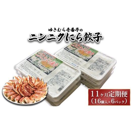 ふるさと納税 肉 茨城県 土浦市 11ヶ月定期便 ゆきむら壱番亭のニンニクにら餃子6パック(96個入り) 離島への配送不可_1