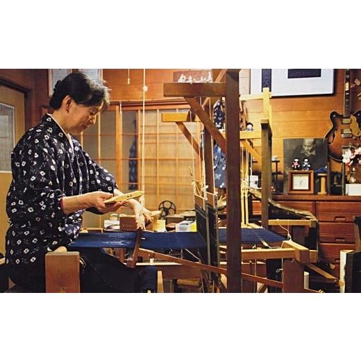 ふるさと納税 織物・繊維品 岡山県 美咲町 手織り作州絣 ロングテーブルクロス 1枚 360mm×1,800mm ／ 絣 手織り 作州絣 綿 民芸品 伝統工芸 岡山県 美咲町の画像