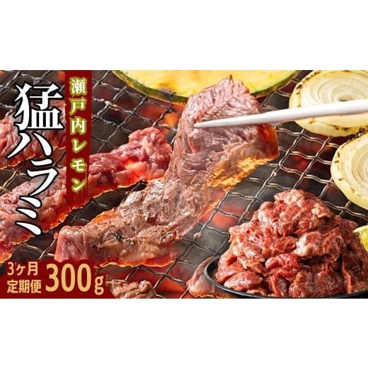 ふるさと納税 牛肉 焼肉・バーベキュー 広島県 竹原市 3ヶ月定期便 牛ハラミ 1パック 300g 尾野精肉店の牛ハラミ瀬戸内レモン塩だれ 牛ハラミ300g