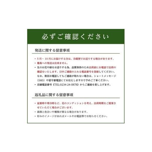 ふるさと納税 花・苗木 花束 山形県 酒田市 カビンに飾る緑と枝物と花 「LIVING FLOWER」 SL0265の画像