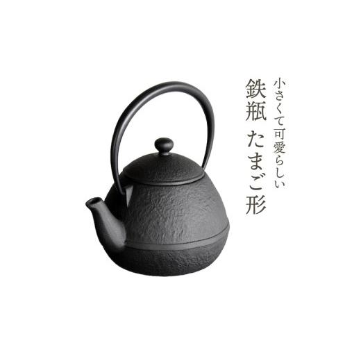 ふるさと納税 金工品 岩手県 奥州市 南部鉄器 鉄瓶たまご形 0.55L 伝統工芸品 小さい鉄瓶 手のひらサイズ コンパクト キッチン用品 日用品 雑貨 直火 ガスレン…の画像