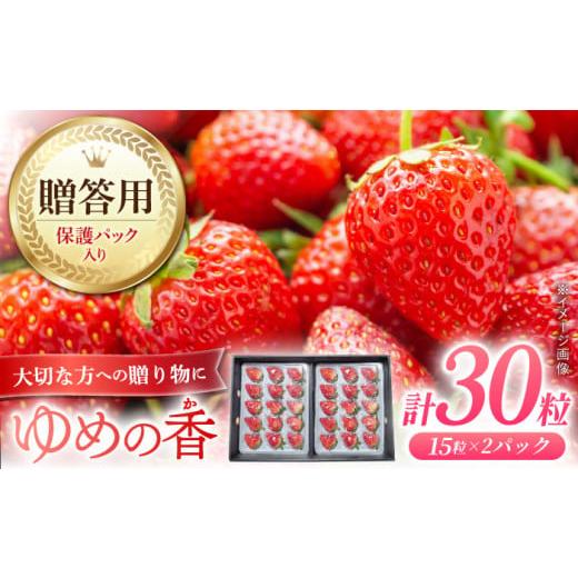 ふるさと納税 いちご 長崎県 - 贈答用/通常配送 いちご ゆめの香 30粒(15粒×2パック)化粧箱入 長崎県/わたる農園 42AABB003 イチゴ 苺 フルーツ 贈答 プ…